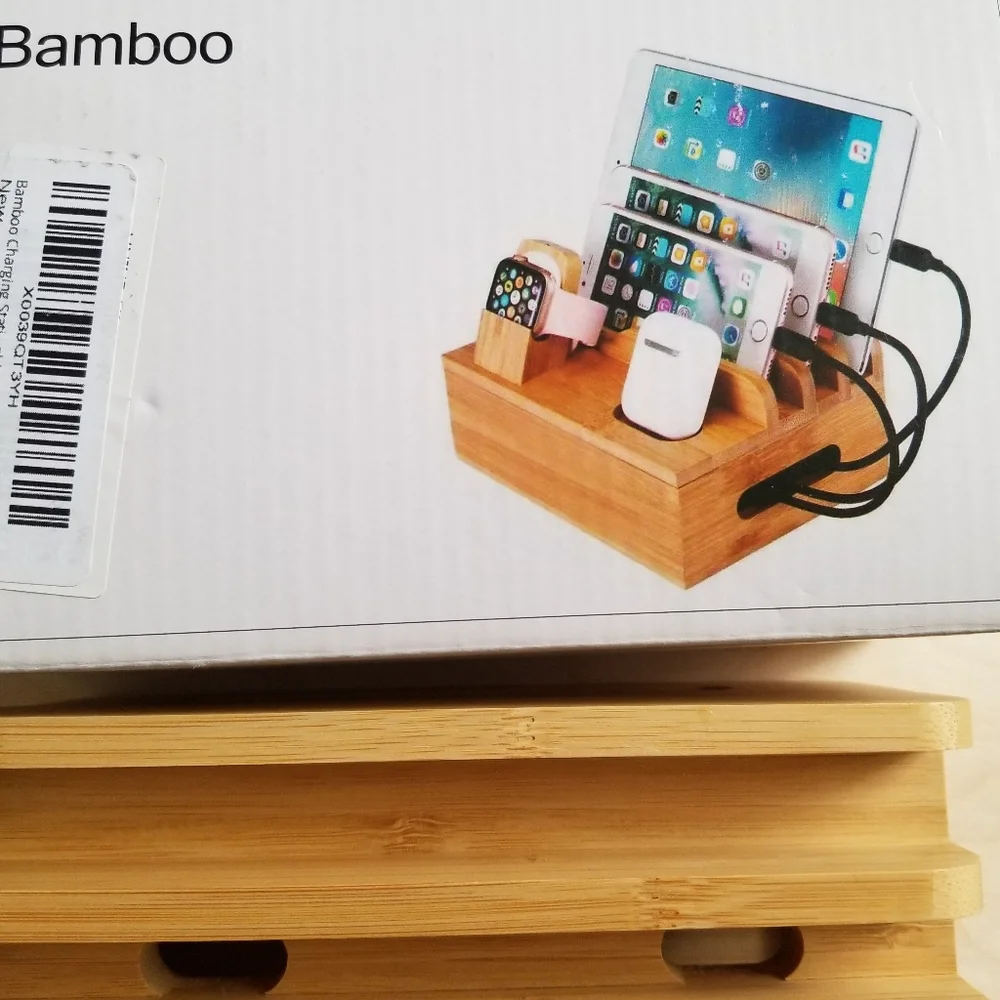 Universal Multi Device Cord Organizer Bamboo